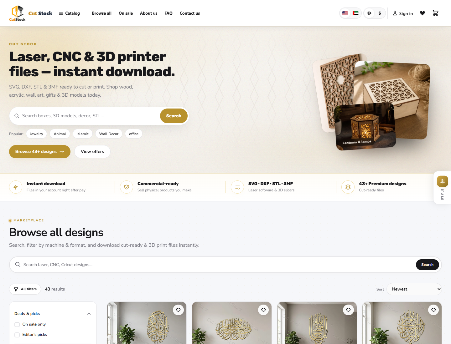Cut Stock homepage