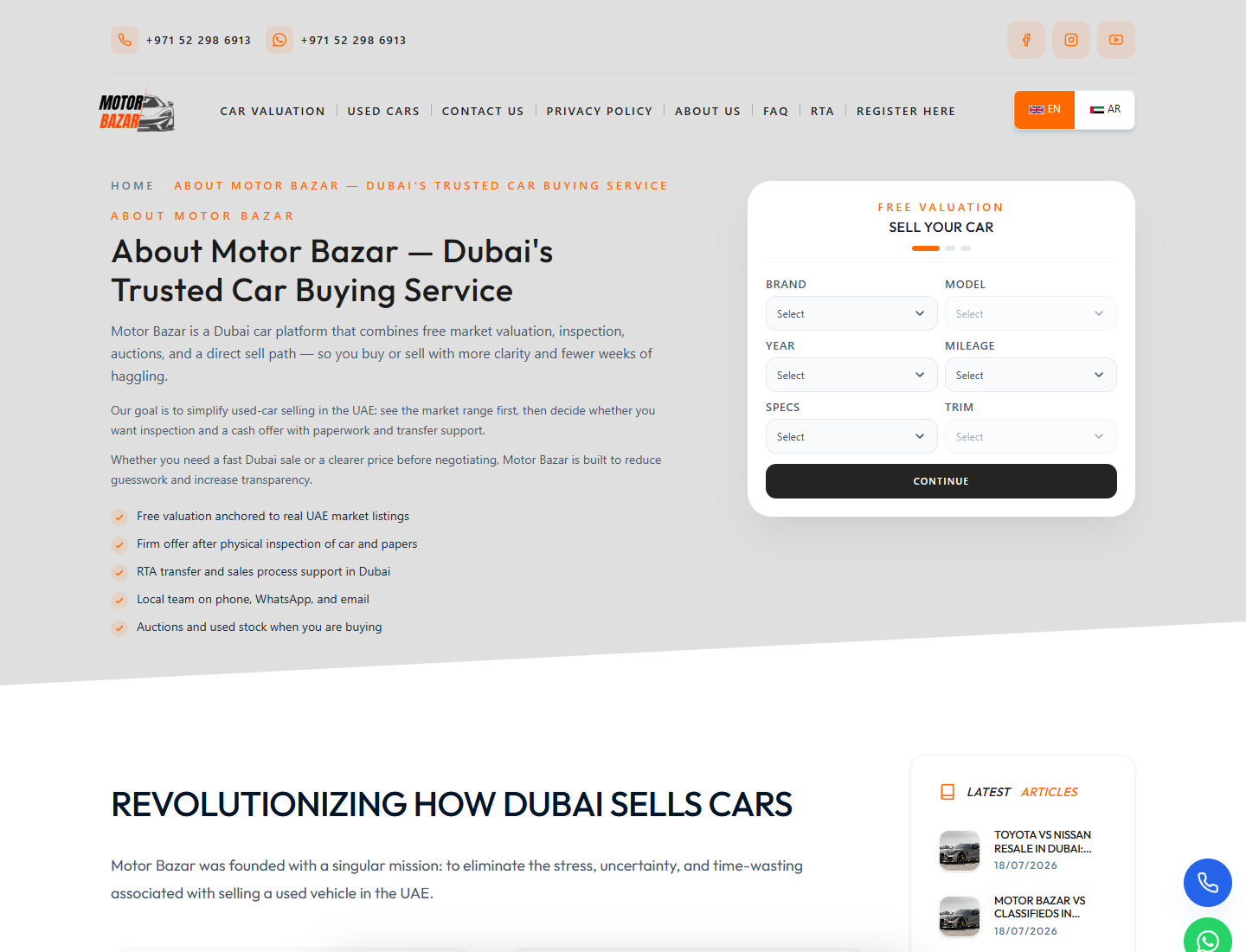 Motor Bazar about page