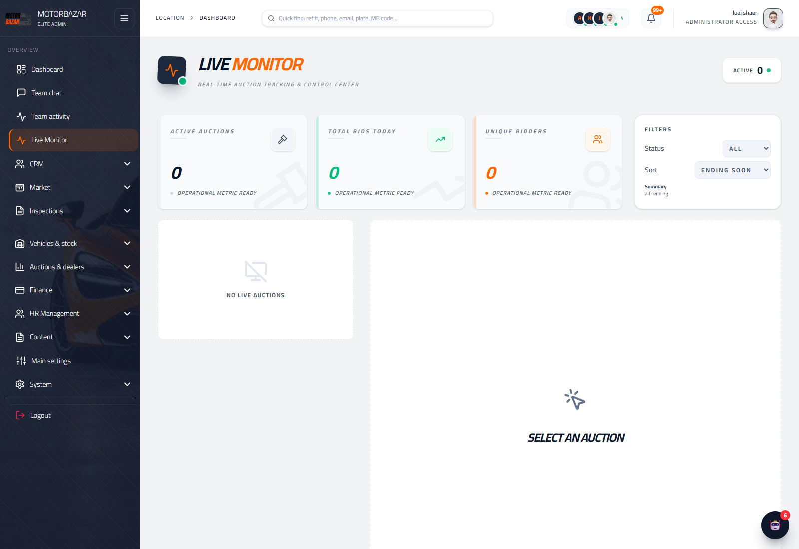 Motor Bazar live monitor